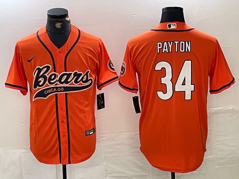 Men Chicago Bears 34 Payton Orange Joint Name 2024 Nike Limited NFL Jersey style 1